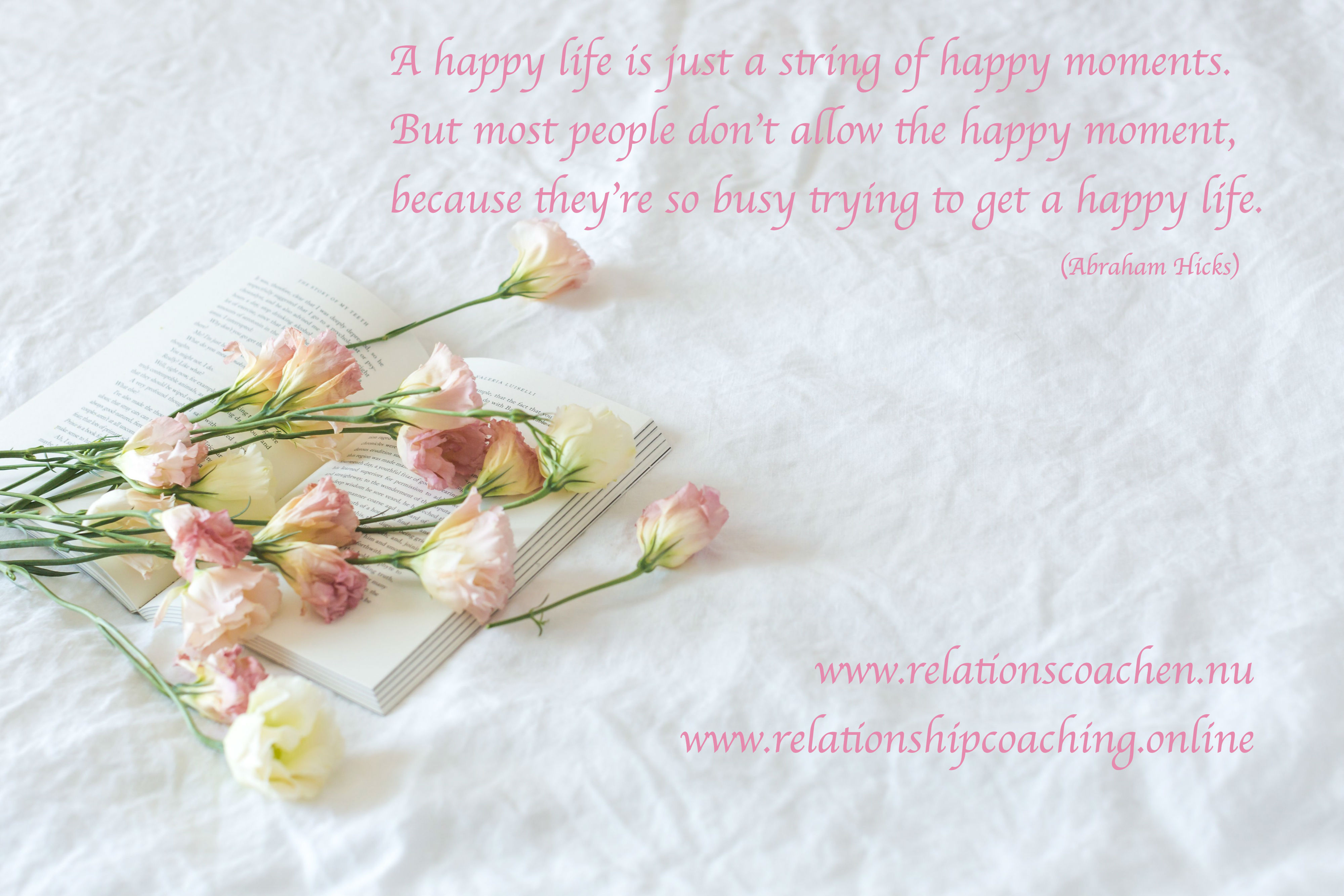 A happy life is just a string of happy moments